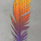 Feather Metal Wall Art on Reclaimed Wood, Boho Rustic Decor, 12.5 Inch Sign