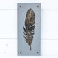 Feather Metal Wall Art on Reclaimed Wood, Boho Rustic Decor, 12.5 Inch Sign