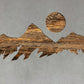 Mountain Range Metal Wall Art on Reclaimed Wood, 12.5 Inch Rustic Cabin Decor
