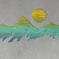 Mountain Range Metal Wall Art on Reclaimed Wood, 12.5 Inch Rustic Cabin Decor