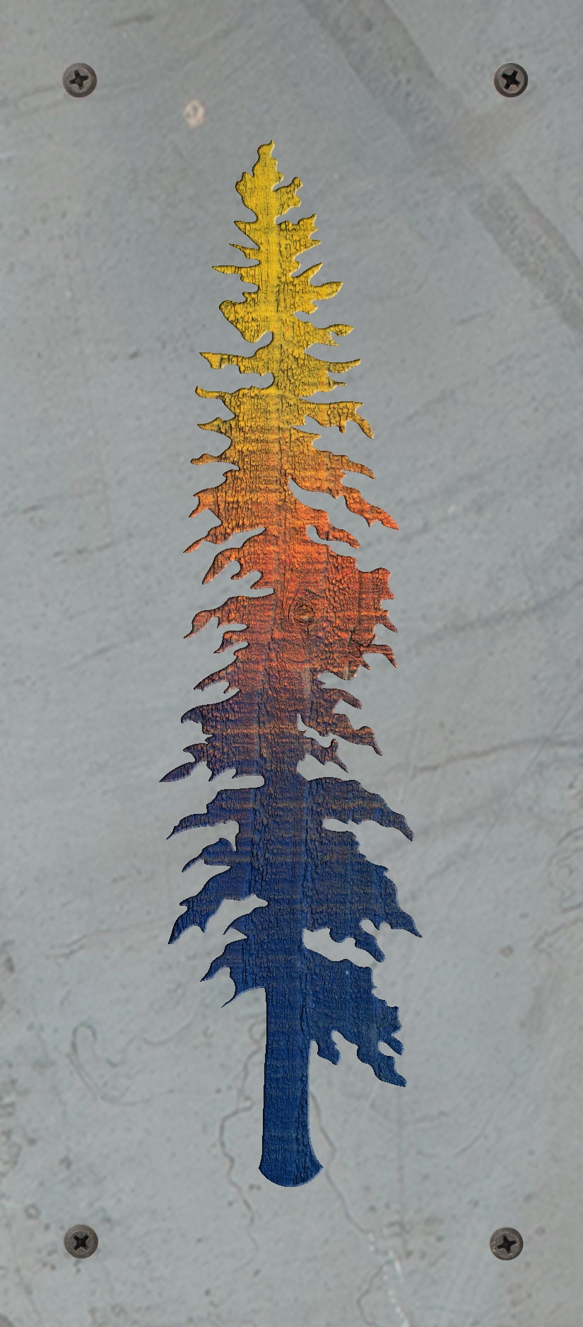 Tamarack Tree Metal Wall Art on Reclaimed Wood, Larch Tree Decor, Montana Gift, 12.5 Inch Tall Steel Sign, Forest Decor, Housewarming Gift