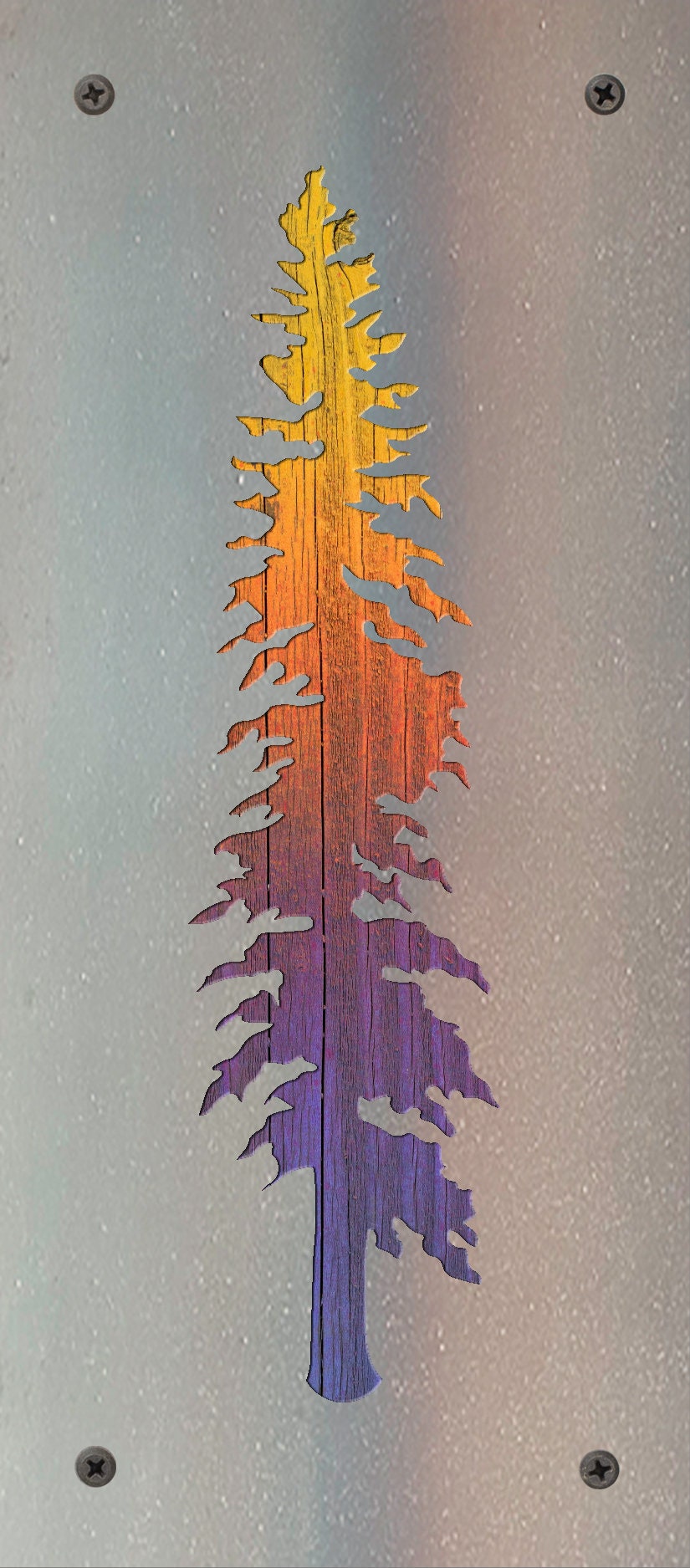 Tamarack Tree Metal Wall Art on Reclaimed Wood, Larch Tree Decor, Montana Gift, 12.5 Inch Tall Steel Sign, Forest Decor, Housewarming Gift
