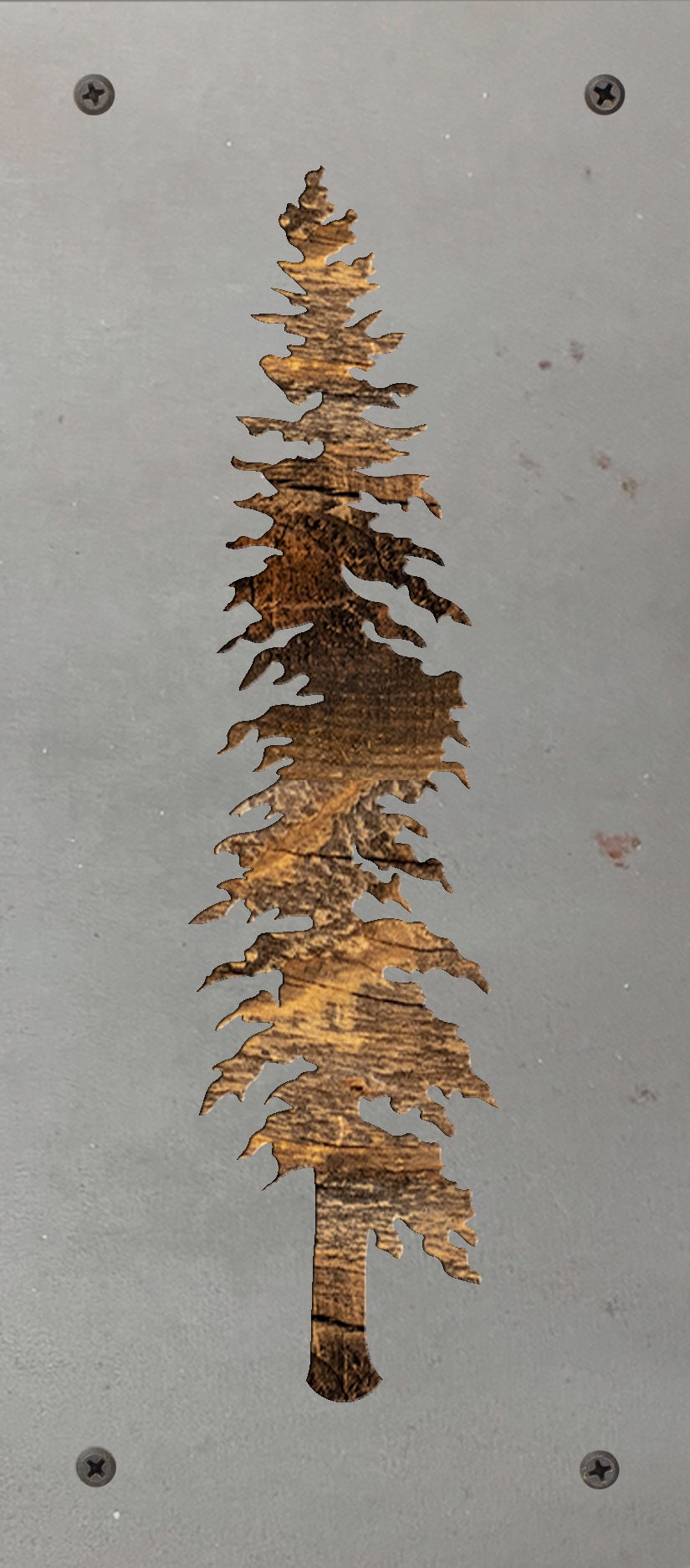 Tamarack Tree Metal Wall Art on Reclaimed Wood, Larch Tree Decor, Montana Gift, 12.5 Inch Tall Steel Sign, Forest Decor, Housewarming Gift