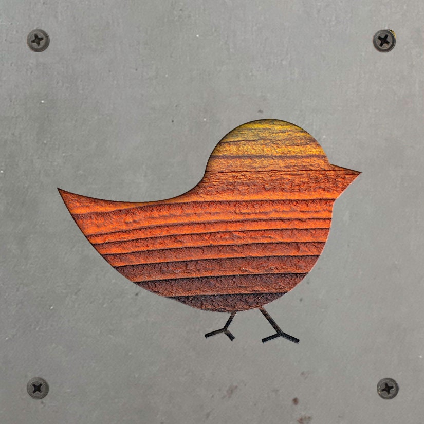 Baby Chick Metal Wall Art on Reclaimed Wood, Farmhouse Nursery, Chicken Gift