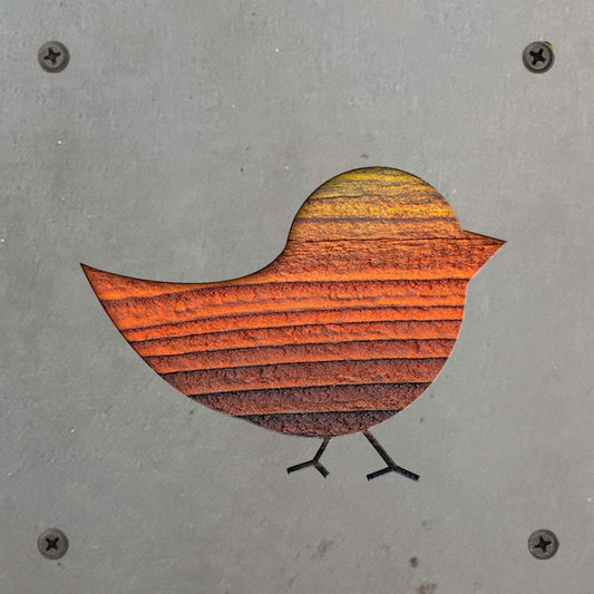 Baby Chick Metal Wall Art on Reclaimed Wood, Farmhouse Nursery, Chicken Gift