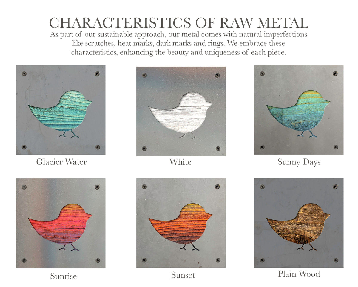 Baby Chick Metal Wall Art on Reclaimed Wood, Farmhouse Nursery, Chicken Gift