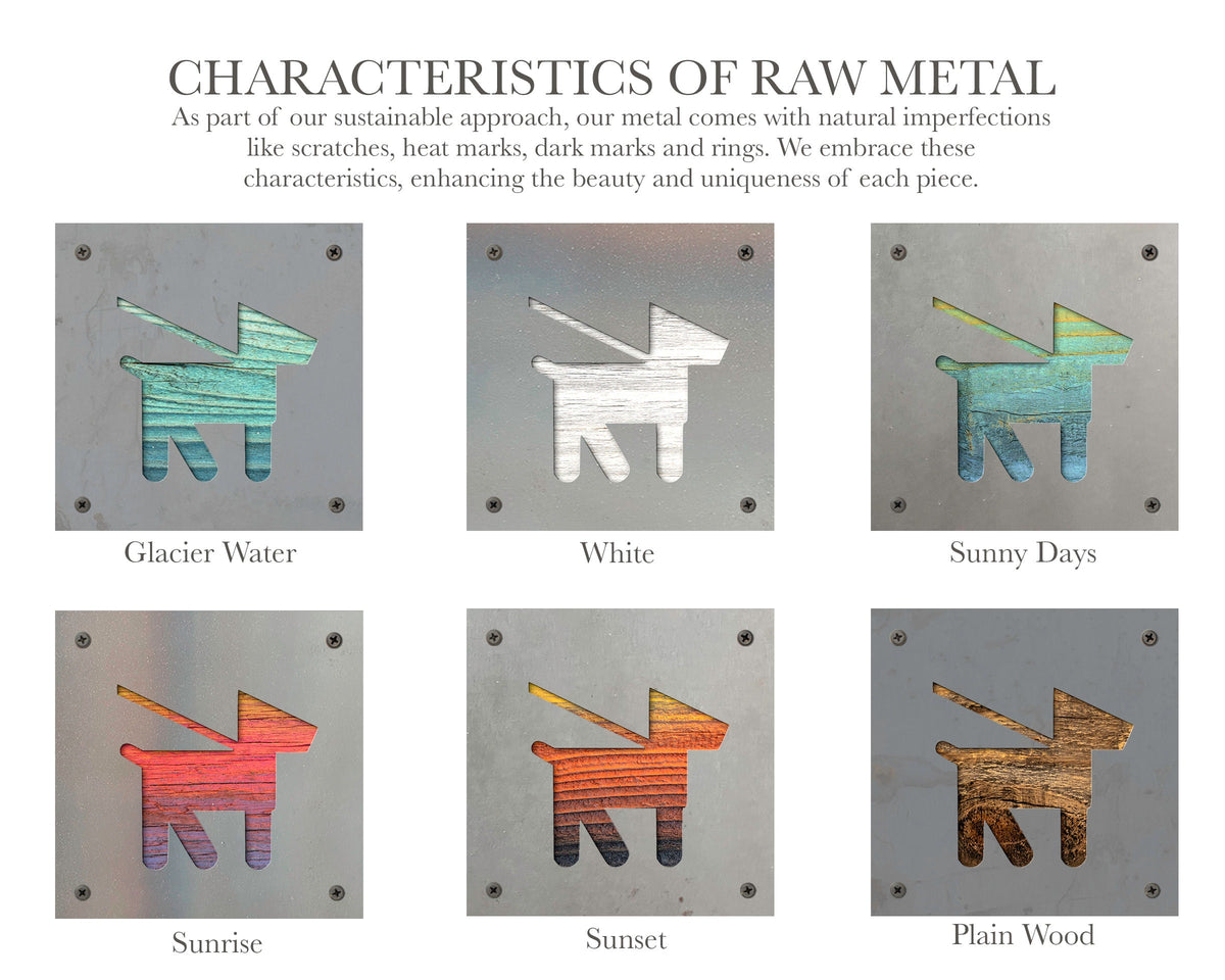 Dog Walking Metal Wall Art on Reclaimed Wood, Dog Lover Gift, Entryway Sign
