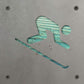 Downhill Skier Metal Wall Art on Reclaimed Wood, Ski Cabin Decor, Skier Gift, 5.5 Inch Square Steel Sign, Ski Lodge Decor