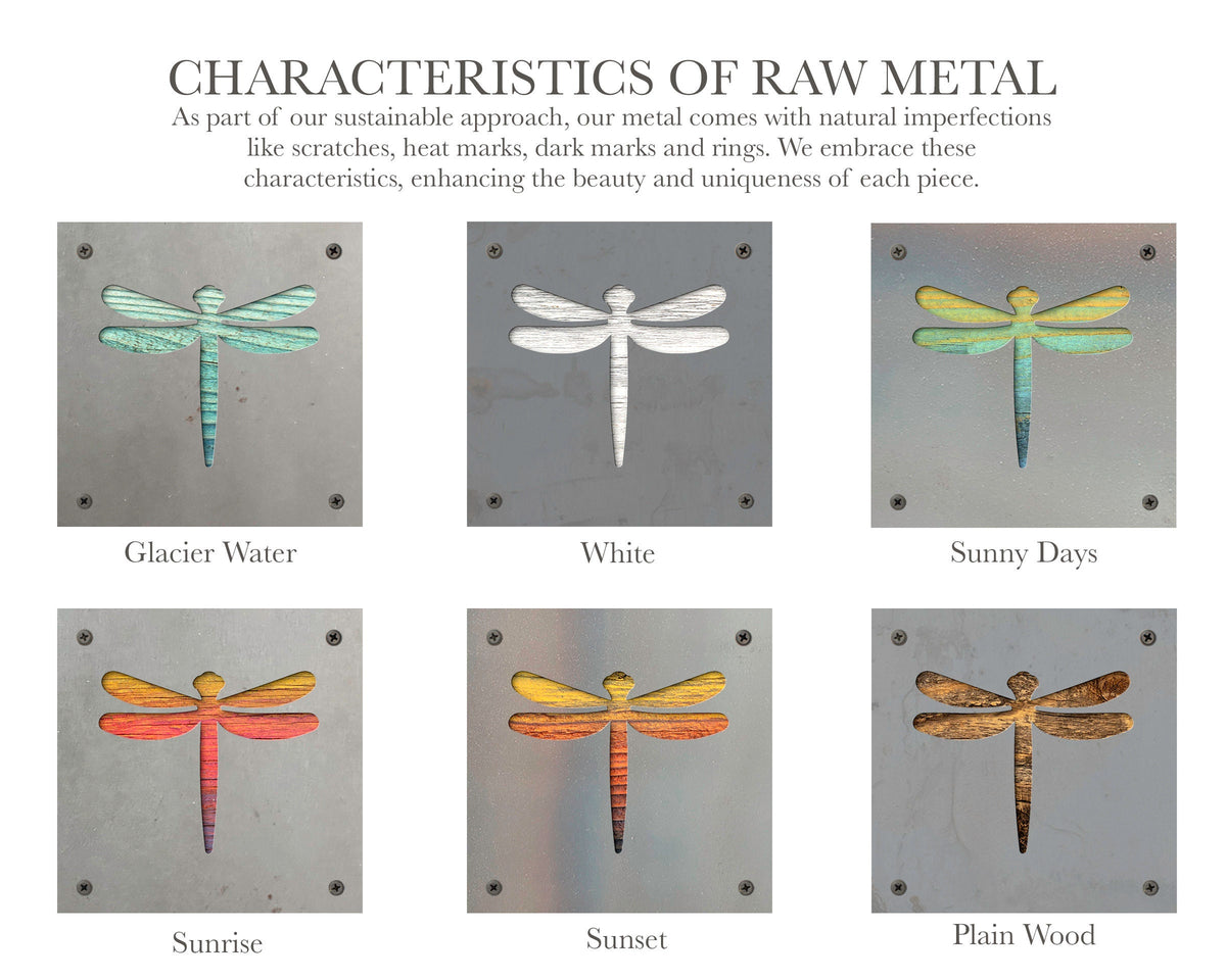 Dragonfly Metal Wall Art on Reclaimed Wood, Garden Room Decor, Nature Gift, 5.5 Inch Square Steel Sign, Dragonfly Lover, Cottagecore Decor