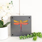 Dragonfly Metal Wall Art on Reclaimed Wood, Garden Room Decor, Nature Gift, 5.5 Inch Square Steel Sign, Dragonfly Lover, Cottagecore Decor