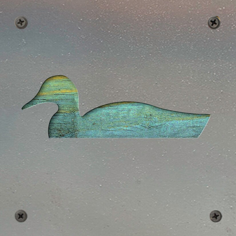 Duck Metal Wall Art on Reclaimed Wood, Lake Cabin Decor, Duck Hunter Gift, 5.5 Inch Square Steel Sign, Waterfowl Decor, Housewarming Gift