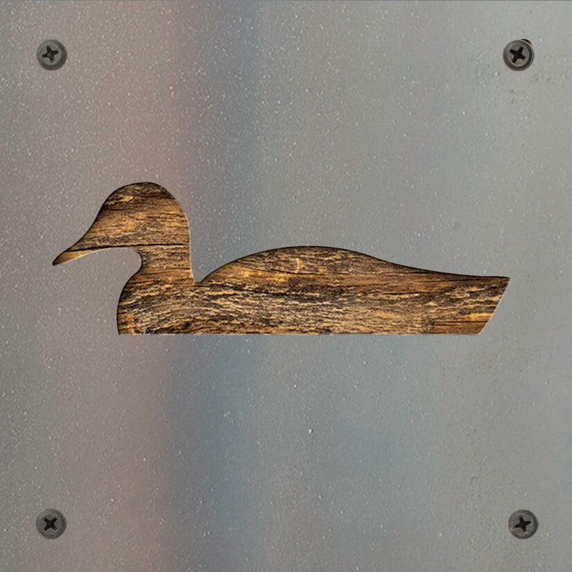 Duck Metal Wall Art on Reclaimed Wood, Lake Cabin Decor, Duck Hunter Gift, 5.5 Inch Square Steel Sign, Waterfowl Decor, Housewarming Gift