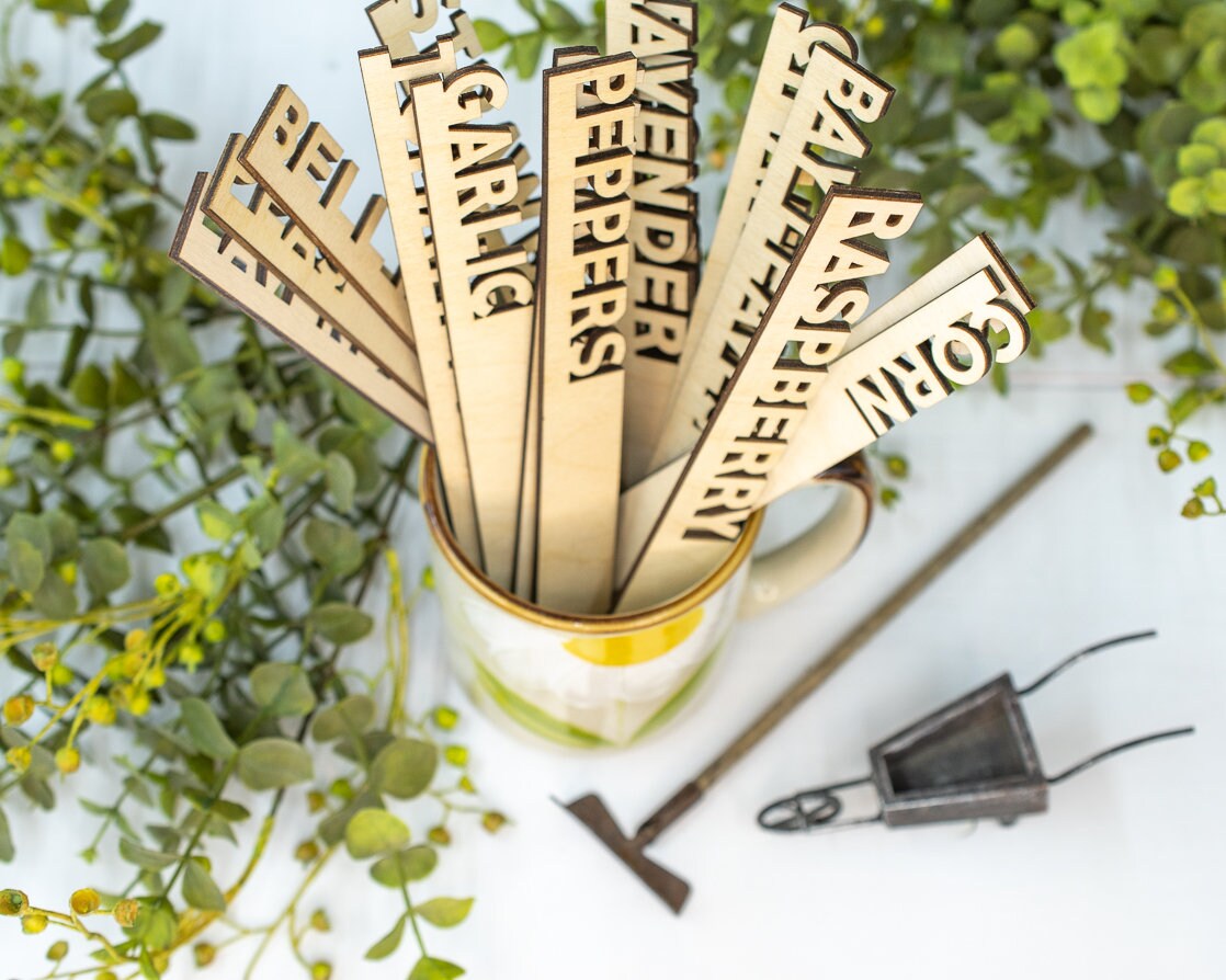 Personalized Wooden Garden Markers, Garden Stakes, Gardening Gifts