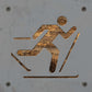 Cross Country Skier Metal Wall Art on Reclaimed Wood, XC Ski Gift, Cabin Decor