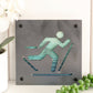 Cross Country Skier Metal Wall Art on Reclaimed Wood, XC Ski Gift, Cabin Decor