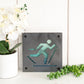 Cross Country Skier Metal Wall Art on Reclaimed Wood, XC Ski Gift, Cabin Decor