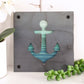 Anchor Metal Wall Art on Reclaimed Wood, Nautical Coastal Decor, Boat Lover Gift, 5.5 Inch Square Steel Sign, Lake House Decor