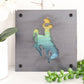 Bronc Rider Metal Wall Art on Reclaimed Wood, Western Cowboy Decor, Rodeo Gift, 5.5 Inch Square Steel Sign, Bucking Horse