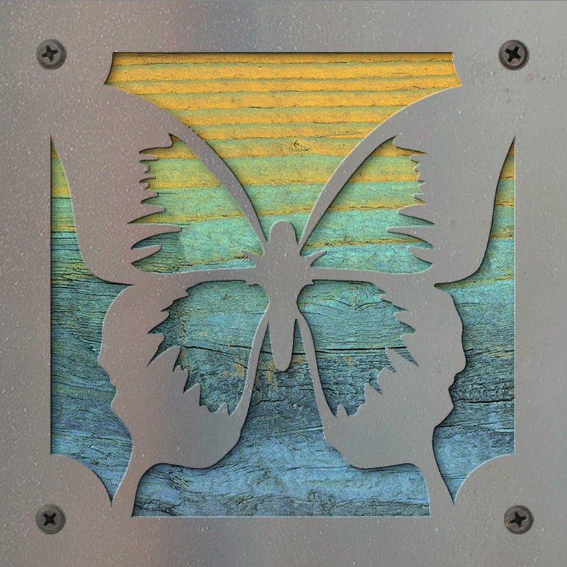 Butterfly Metal Wall Art on Reclaimed Wood, Whimsical Butterfly Decor, Gift for Her