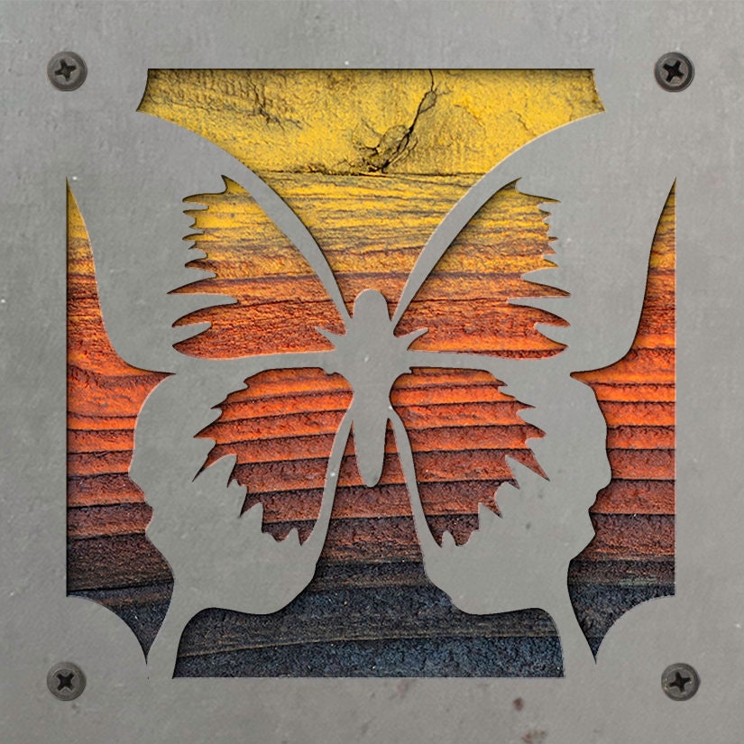 Butterfly Metal Wall Art on Reclaimed Wood, Whimsical Butterfly Decor, Gift for Her