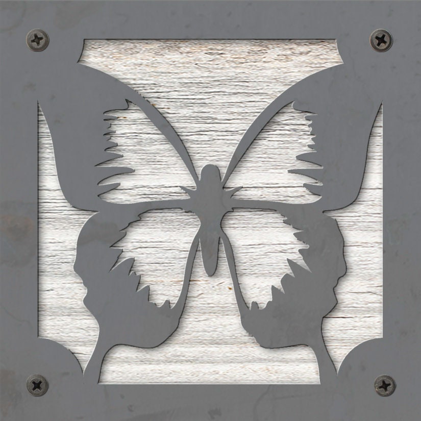 Butterfly Metal Wall Art on Reclaimed Wood, Whimsical Butterfly Decor, Gift for Her