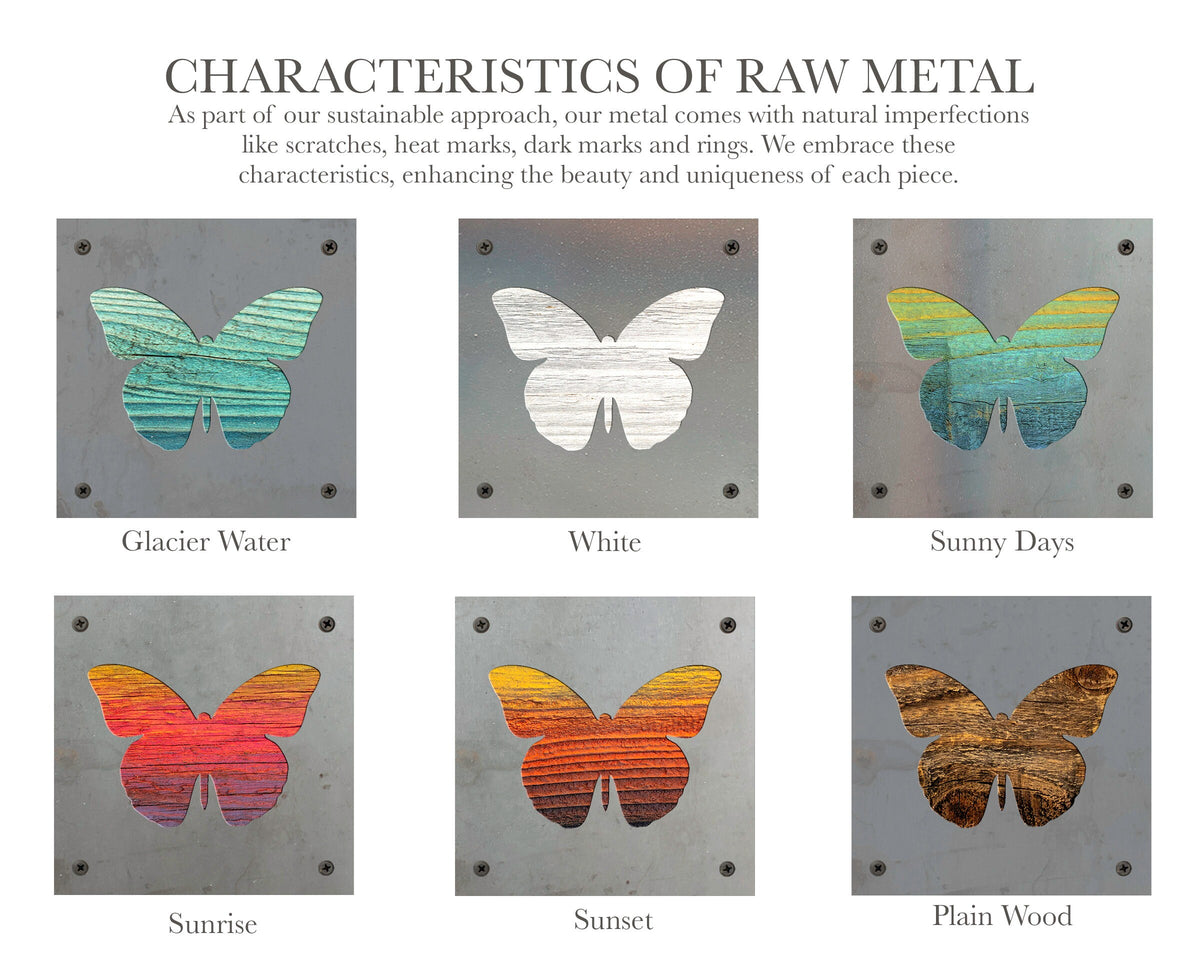 Butterfly Metal Wall Art on Reclaimed Wood, Colorful Butterfly Decor, Gift for Her