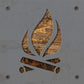Campfire Metal Wall Art on Reclaimed Wood, Rustic Camping Sign, Cabin Decor, 5.5 Inch Square Steel Sign, Camper Gift, Housewarming Gift