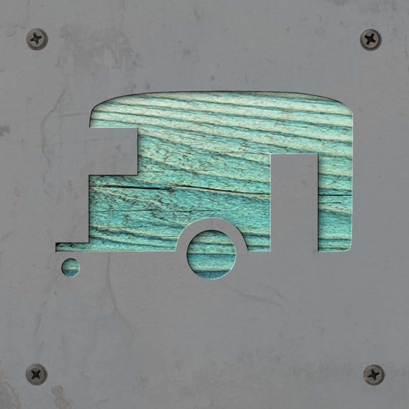 Camper Trailer Metal Wall Art on Reclaimed Wood, RV Decor, Camping Sign