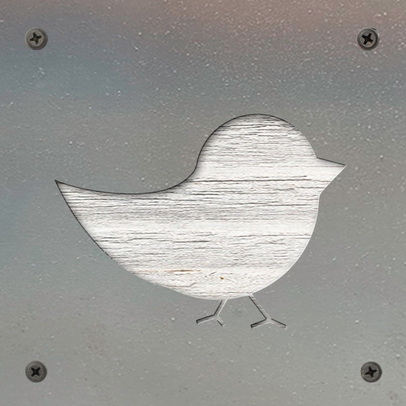 Baby Chick Metal Wall Art on Reclaimed Wood, Farmhouse Nursery, Chicken Gift