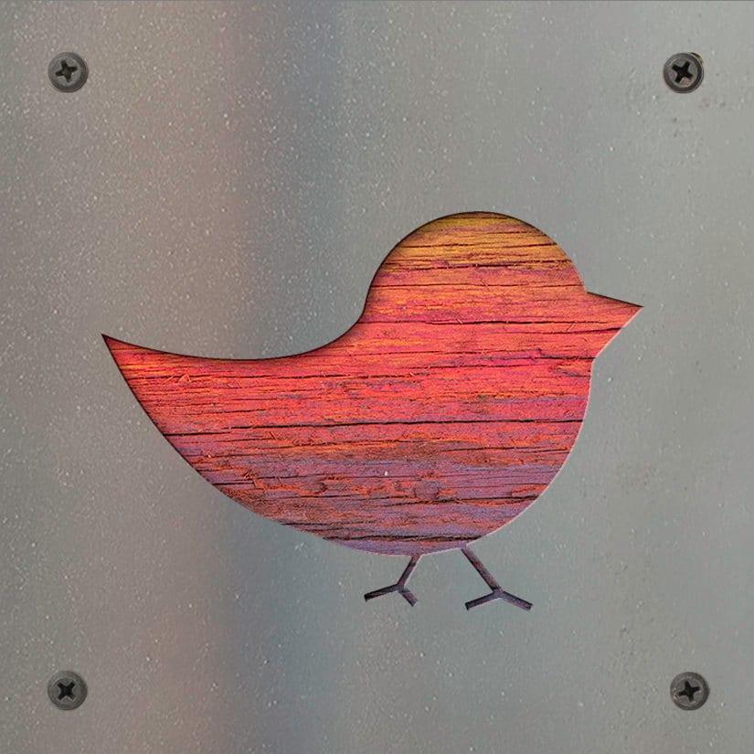 Baby Chick Metal Wall Art on Reclaimed Wood, Farmhouse Nursery, Chicken Gift