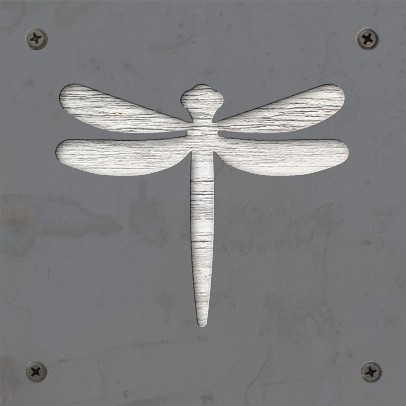 Dragonfly Metal Wall Art on Reclaimed Wood, Garden Room Decor, Nature Gift, 5.5 Inch Square Steel Sign, Dragonfly Lover, Cottagecore Decor