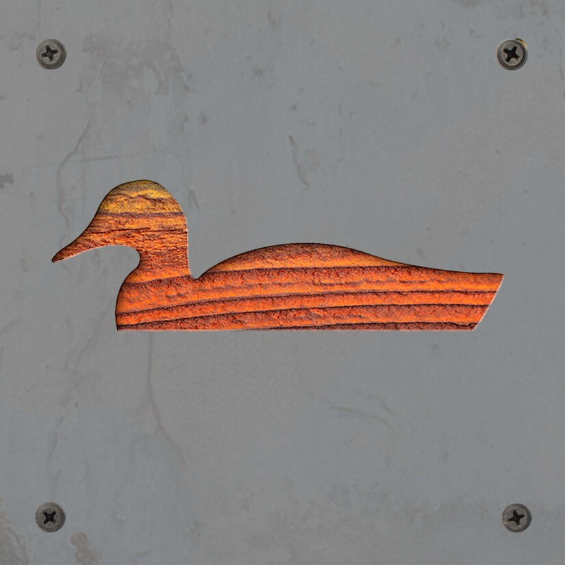 Duck Metal Wall Art on Reclaimed Wood, Lake Cabin Decor, Duck Hunter Gift, 5.5 Inch Square Steel Sign, Waterfowl Decor, Housewarming Gift