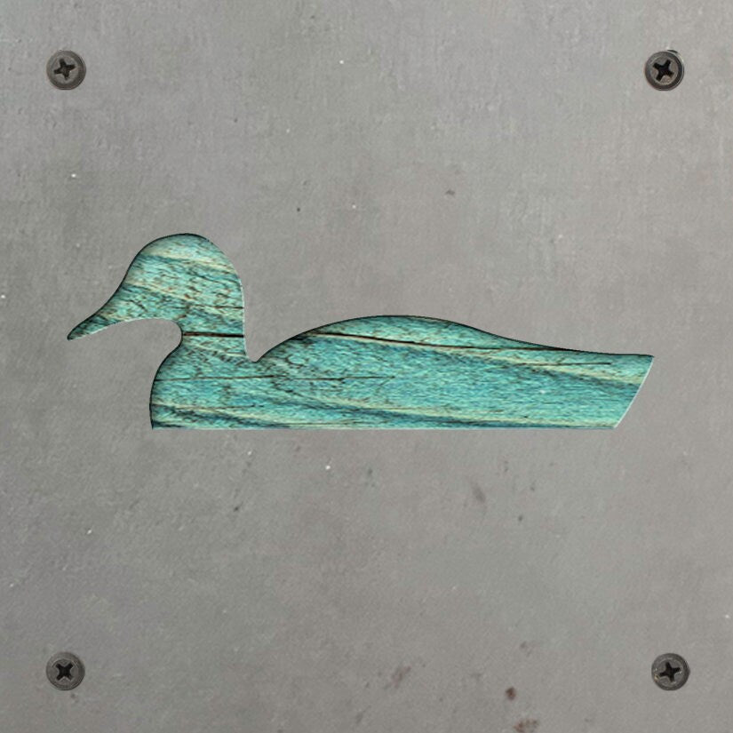 Duck Metal Wall Art on Reclaimed Wood, Lake Cabin Decor, Duck Hunter Gift, 5.5 Inch Square Steel Sign, Waterfowl Decor, Housewarming Gift