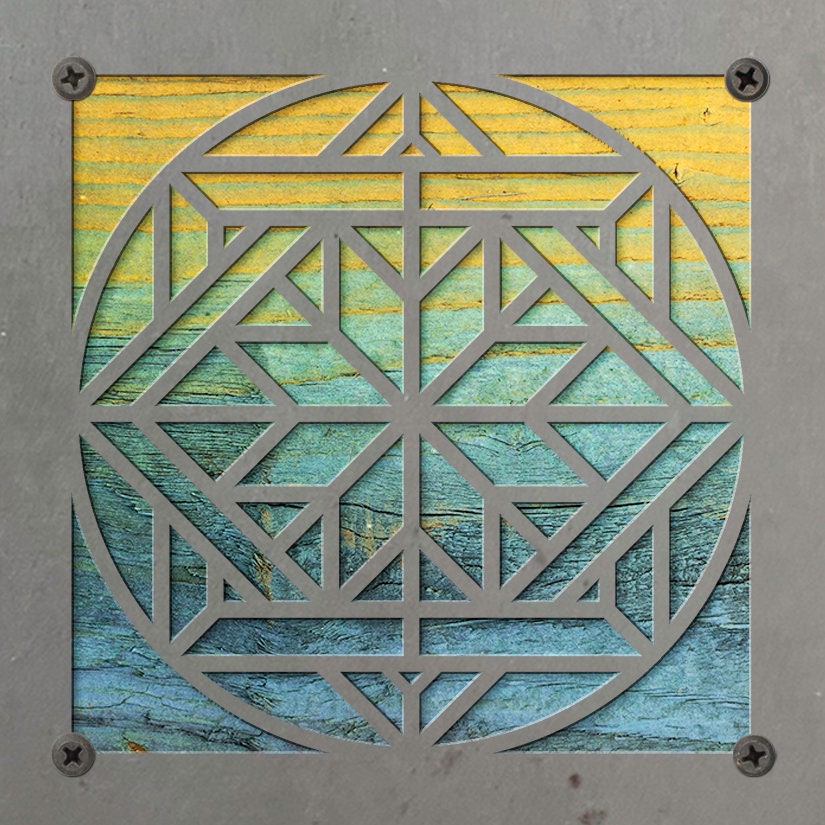 Quilt Square Metal Wall Art on Reclaimed Wood, Quilters Corner Sign, Craft Room