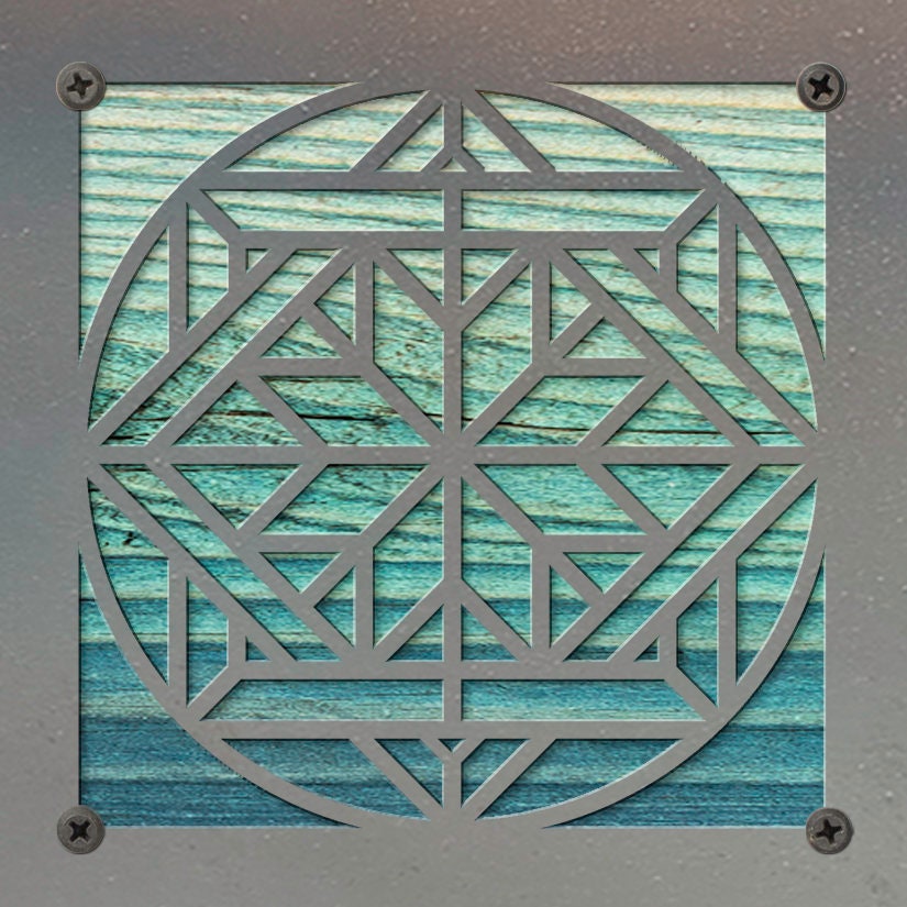 Quilt Square Metal Wall Art on Reclaimed Wood, Quilters Corner Sign, Craft Room