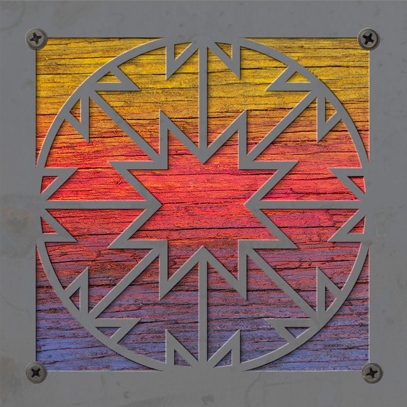 Quilt Block Metal Wall Art on Reclaimed Wood, Sewing Room Sign, Quilter Gift