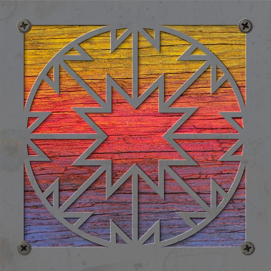 Quilt Block Metal Wall Art on Reclaimed Wood, Sewing Room Sign, Quilter Gift