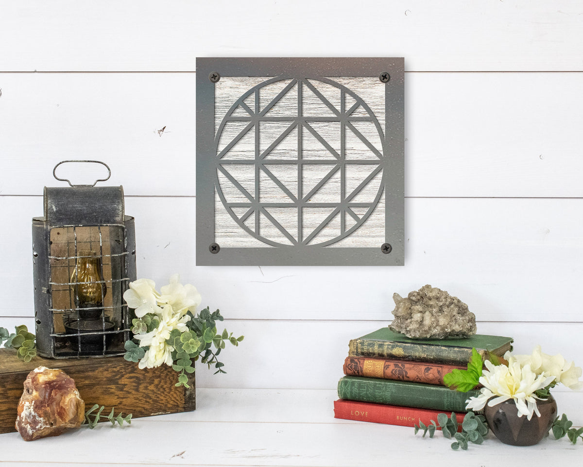 Quilting Metal Sign on Reclaimed Wood, Sewing Room Wall Art, Gift for Grandma, 5.5 Inch Square Steel Sign, Quilter Gift, Housewarming Gift