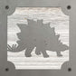 Stegosaurus Dinosaur Metal Wall Art on Reclaimed Wood, Dino Nursery Decor, 5.5 Inch Square Steel Sign, Dinosaur Gift, Kids Room Decor