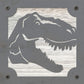 T-Rex Metal Wall Art on Reclaimed Wood, Dinosaur Playroom Decor, Kids Gift, 5.5 Inch Square Steel Sign, Dino Lover Gift, Housewarming Gift