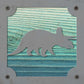 Triceratops Dinosaur Metal Wall Art on Reclaimed Wood, Dino Nursery Decor