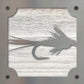 Elk Hair Caddis Fly Metal Wall Art on Reclaimed Wood, Fly Tying Gift