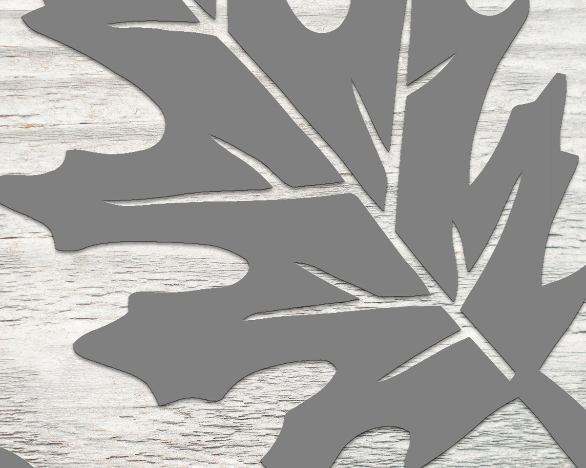 Oak Leaf Metal Wall Art on Reclaimed Wood, Modern Farmhouse Decor, Fall Sign