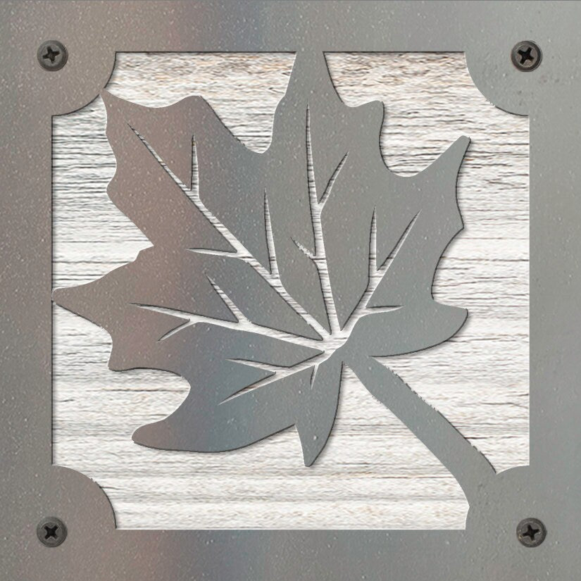 Maple Leaf Rustic Metal Sign on Reclaimed Wood, Fall Cabin Decor