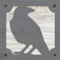 Raven Metal Wall Art on Reclaimed Wood, Whimsigoth Decor, Crow Gift, 5.5 Inch Square Steel Sign, Gothic Wall Art, Halloween Decor