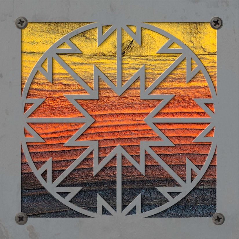 Quilt Block Metal Wall Art on Reclaimed Wood, Sewing Room Sign, Quilter Gift