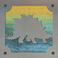 Stegosaurus Dinosaur Metal Wall Art on Reclaimed Wood, Dino Nursery Decor, 5.5 Inch Square Steel Sign, Dinosaur Gift, Kids Room Decor