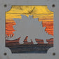 Stegosaurus Dinosaur Metal Wall Art on Reclaimed Wood, Dino Nursery Decor, 5.5 Inch Square Steel Sign, Dinosaur Gift, Kids Room Decor