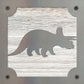 Triceratops Dinosaur Metal Wall Art on Reclaimed Wood, Dino Nursery Decor