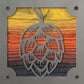 Hops Metal Wall Art on Reclaimed Wood, Home Bar Sign, Craft Beer Gift, 5.5 Inch Square Steel Sign, Brewery Decor, Beer Lover Gift